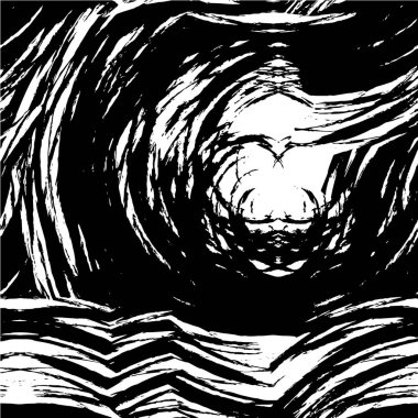 Sıkıntılı siyah beyaz çizikler, soyut yıpranmış duvar kağıdı