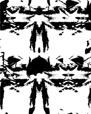 Grunge üst üste biniyor. Soyut siyah-beyaz vektör arkaplanı. Çatlak, leke ve noktalarda kirli desenli tek renkli klasik yüzey. Karanlık korku tarzında eski bir duvar.