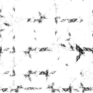 Grunge üst üste biniyor. Soyut siyah-beyaz vektör arkaplanı. Çatlak, leke ve noktalarda kirli desenli tek renkli klasik yüzey. Karanlık korku tarzında eski bir duvar.