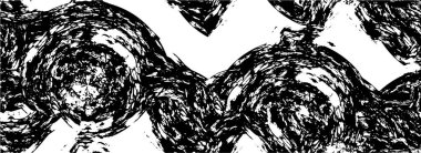 Grunge üst üste biniyor. Soyut siyah-beyaz vektör arkaplanı. Çatlak, leke ve noktalarda kirli desenli tek renkli klasik yüzey. Karanlık korku tarzında eski bir duvar.