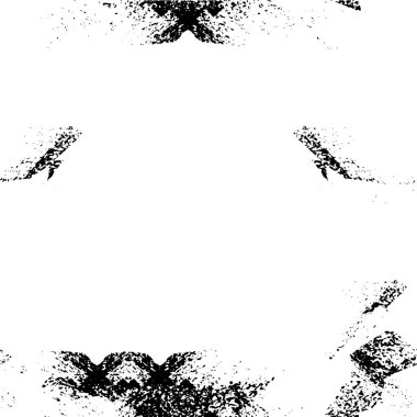 Grunge üst üste biniyor. Soyut siyah-beyaz vektör arkaplanı. Çatlak, leke ve noktalarda kirli desenli tek renkli klasik yüzey. Karanlık korku tarzında eski bir duvar.