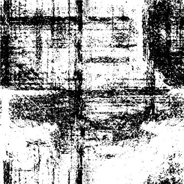 Grunge üst üste biniyor. Soyut siyah-beyaz vektör arkaplanı. Çatlak, leke ve noktalarda kirli desenli tek renkli klasik yüzey. Karanlık korku tarzında eski bir duvar.