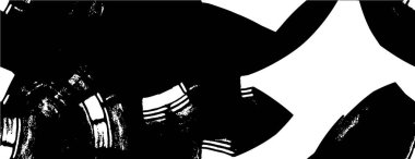 Grunge üst üste biniyor. Soyut siyah-beyaz vektör arkaplanı. Çatlak, leke ve noktalarda kirli desenli tek renkli klasik yüzey. Karanlık korku tarzında eski bir duvar.