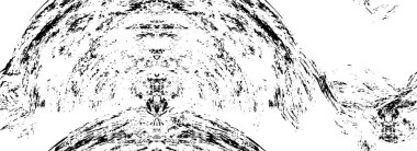 Grunge üst üste biniyor. Soyut siyah-beyaz vektör arkaplanı. Çatlak, leke ve noktalarda kirli desenli tek renkli klasik yüzey. Karanlık korku tarzında eski bir duvar.