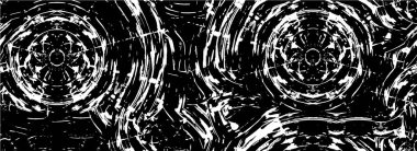 Grunge üst üste biniyor. Soyut siyah-beyaz vektör arkaplanı. Çatlak, leke ve noktalarda kirli desenli tek renkli klasik yüzey. Karanlık korku tarzında eski bir duvar.