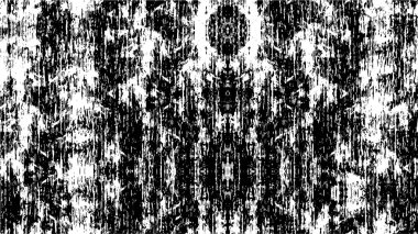 Grunge üst üste biniyor. Soyut siyah-beyaz vektör arkaplanı. Çatlak, leke ve noktalarda kirli desenli tek renkli klasik yüzey. Karanlık korku tarzında eski bir duvar.