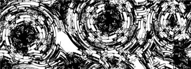 Grunge üst üste biniyor. Soyut siyah-beyaz vektör arkaplanı. Çatlak, leke ve noktalarda kirli desenli tek renkli klasik yüzey. Karanlık korku tarzında eski bir duvar.