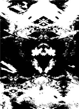 Grunge üst üste biniyor. Soyut siyah-beyaz vektör arkaplanı. Çatlak, leke ve noktalarda kirli desenli tek renkli klasik yüzey. Karanlık korku tarzında eski bir duvar.