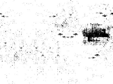 Grunge üst üste biniyor. Soyut siyah-beyaz vektör arkaplanı. Çatlak, leke ve noktalarda kirli desenli tek renkli klasik yüzey. Karanlık korku tarzında eski bir duvar.