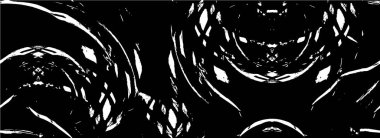 Grunge üst üste biniyor. Soyut siyah-beyaz vektör arkaplanı. Çatlak, leke ve noktalarda kirli desenli tek renkli klasik yüzey. Karanlık korku tarzında eski bir duvar.