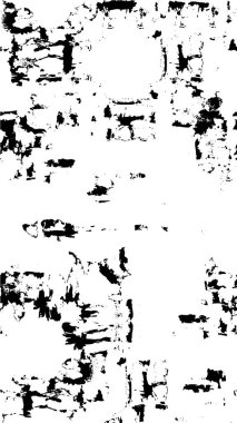 Grunge üst üste biniyor. Soyut siyah-beyaz vektör arkaplanı. Çatlak, leke ve noktalarda kirli desenli tek renkli klasik yüzey. Karanlık korku tarzında eski bir duvar.