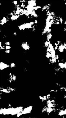 Grunge üst üste biniyor. Soyut siyah-beyaz vektör arkaplanı. Çatlak, leke ve noktalarda kirli desenli tek renkli klasik yüzey. Karanlık korku tarzında eski bir duvar.