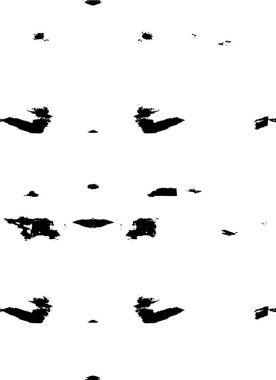 Grunge üst üste biniyor. Soyut siyah-beyaz vektör arkaplanı. Çatlak, leke ve noktalarda kirli desenli tek renkli klasik yüzey. Karanlık korku tarzında eski bir duvar.