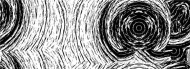 Grunge üst üste biniyor. Soyut siyah-beyaz vektör arkaplanı. Çatlak, leke ve noktalarda kirli desenli tek renkli klasik yüzey. Karanlık korku tarzında eski bir duvar.