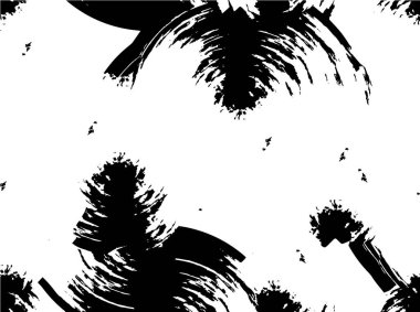 Grunge üst üste biniyor. Soyut siyah-beyaz vektör arkaplanı. Çatlak, leke ve noktalarda kirli desenli tek renkli klasik yüzey. Karanlık korku tarzında eski bir duvar.