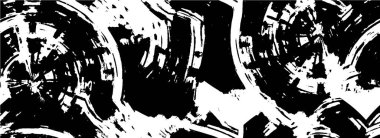 Grunge üst üste biniyor. Soyut siyah-beyaz vektör arkaplanı. Çatlak, leke ve noktalarda kirli desenli tek renkli klasik yüzey. Karanlık korku tarzında eski bir duvar.