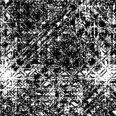 Grunge üst üste biniyor. Soyut siyah-beyaz vektör arkaplanı. Çatlak, leke ve noktalarda kirli desenli tek renkli klasik yüzey. Karanlık korku tarzında eski bir duvar.