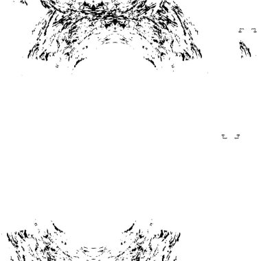 Grunge üst üste biniyor. Soyut siyah-beyaz vektör arkaplanı. Çatlak, leke ve noktalarda kirli desenli tek renkli klasik yüzey. Karanlık korku tarzında eski bir duvar.