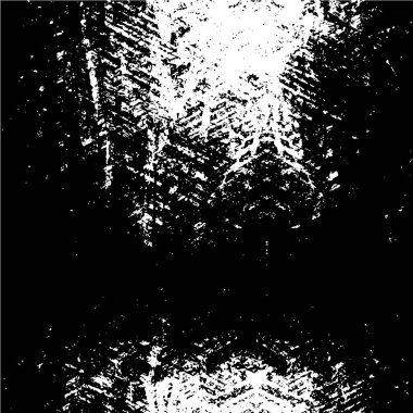 Grunge üst üste biniyor. Soyut siyah-beyaz vektör arkaplanı. Çatlak, leke ve noktalarda kirli desenli tek renkli klasik yüzey. Karanlık korku tarzında eski bir duvar.