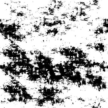 Grunge üst üste biniyor. Soyut siyah-beyaz vektör arkaplanı. Çatlak, leke ve noktalarda kirli desenli tek renkli klasik yüzey. Karanlık korku tarzında eski bir duvar.