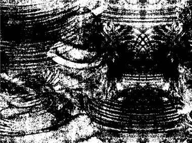 Abstract black and white vector background. Monochrome vintage surface with dirty pattern in cracks, spots, dots