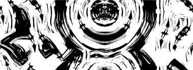 Abstract black and white vector background. Monochrome vintage surface with dirty pattern in cracks, spots, dots