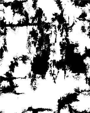 Vektör grunge dokusu. Siyah beyaz arka plan. Soyut monokrom resim koyu tonlarda solmuş bir efekt içerir