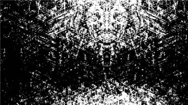 Vektör grunge dokusu. Siyah beyaz arka plan. Soyut monokrom resim koyu tonlarda solmuş bir efekt içerir