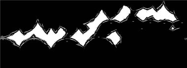 Vektör grunge dokusu. Siyah beyaz arka plan. Soyut monokrom resim koyu tonlarda solmuş bir efekt içerir