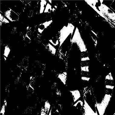 Çizik ve çiziklerle dolu siyah beyaz bir arka plan. Soyut vektör illüstrasyonu.