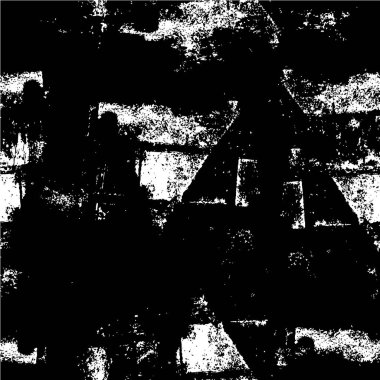 Siyah beyaz desenli, noktalı, çizik ve çizgili sıkıntılı bir arka plan. soyut vektör illüstrasyonu.