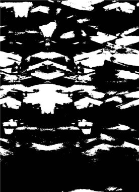 Vektör grunge dokusu. Siyah beyaz arka plan. Soyut monokrom resim koyu tonlarda solmuş bir efekt içerir