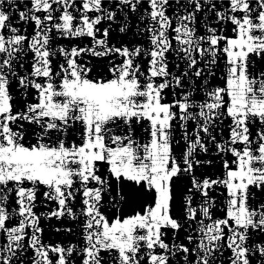 Vektör grunge dokusu. Siyah beyaz arka plan. Soyut monokrom resim koyu tonlarda solmuş bir efekt içerir