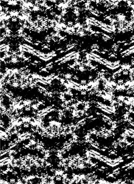 Vektör grunge dokusu. Siyah beyaz arka plan. Soyut monokrom resim koyu tonlarda solmuş bir efekt içerir