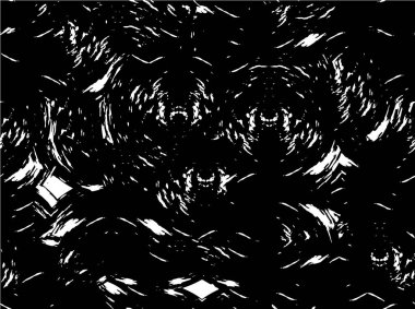 Vektör grunge dokusu. Siyah beyaz arka plan. Soyut monokrom resim koyu tonlarda solmuş bir efekt içerir