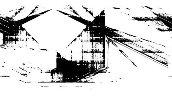 Abstraktní Monochromatický Vzor Špinavými Škrábanci Černo Bílou Barvou Pozadí — Stockový vektor