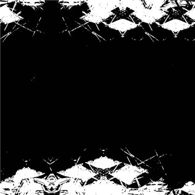 Siyah beyaz desenli, noktalı, lekeli, çizik ve çizikli sıkıntılı bir arkaplan. Soyut vektör illüstrasyonu.