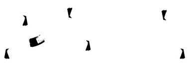 Beyaz arka planda siyah boya fırçası darbeleri. vektör illüstrasyonu.