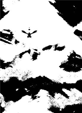 Vektör grunge dokusu. Siyah beyaz arka plan. Soyut monokrom resim koyu tonlarda solmuş bir efekt içerir