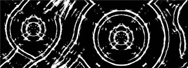 Vektör grunge dokusu. Siyah beyaz arka plan. Soyut monokrom resim koyu tonlarda solmuş bir efekt içerir