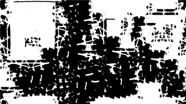 Vektör grunge dokusu. Siyah beyaz arka plan. Soyut monokrom resim koyu tonlarda solmuş bir efekt içerir