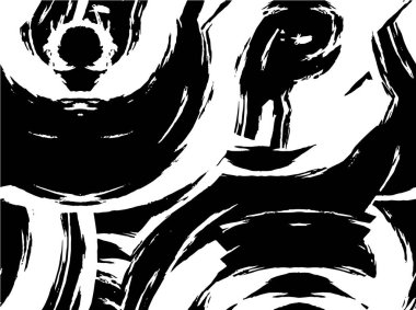 Vektör grunge dokusu. Siyah beyaz arka plan. Soyut monokrom resim koyu tonlarda solmuş bir efekt içerir