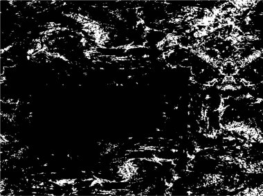 Vektör grunge dokusu. Siyah beyaz arka plan. Soyut monokrom resim koyu tonlarda solmuş bir efekt içerir