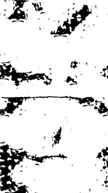 Grunge üst üste biniyor. Soyut siyah-beyaz vektör arkaplanı. Çatlak, leke ve noktalarda kirli desenli tek renkli klasik yüzey. Karanlık korku tarzında eski bir duvar.