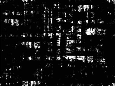 Grunge üst üste biniyor. Soyut siyah-beyaz vektör arkaplanı. Çatlak, leke ve noktalarda kirli desenli tek renkli klasik yüzey. Karanlık korku tarzında eski bir duvar.