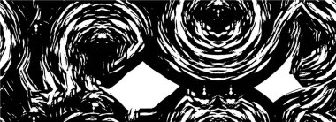 Grunge üst üste biniyor. Soyut siyah-beyaz vektör arkaplanı. Çatlak, leke ve noktalarda kirli desenli tek renkli klasik yüzey. Karanlık korku tarzında eski bir duvar.