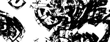 Çizik ve çiziklerle dolu siyah beyaz bir arka plan. Soyut vektör illüstrasyonu.