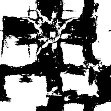 Çizik ve çiziklerle dolu siyah beyaz bir arka plan. Soyut vektör illüstrasyonu.