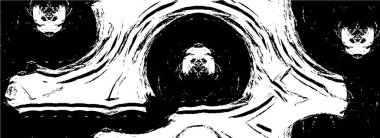 Grunge üst üste biniyor. Soyut siyah-beyaz vektör arkaplanı. Çatlak, leke ve noktalarda kirli desenli tek renkli klasik yüzey. Karanlık korku tarzında eski bir duvar.