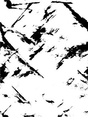 Grunge üst üste biniyor. Soyut siyah-beyaz vektör arkaplanı. Çatlak, leke ve noktalarda kirli desenli tek renkli klasik yüzey. Karanlık korku tarzında eski bir duvar.